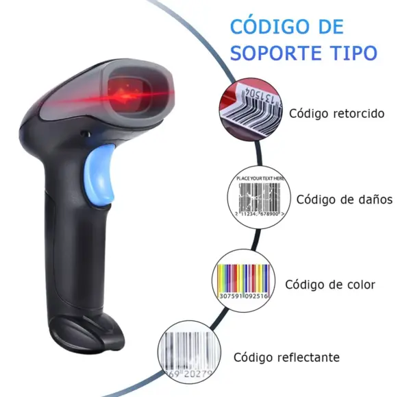 Lector Codigo de Barras Laser USB Cableado - Imagen 3