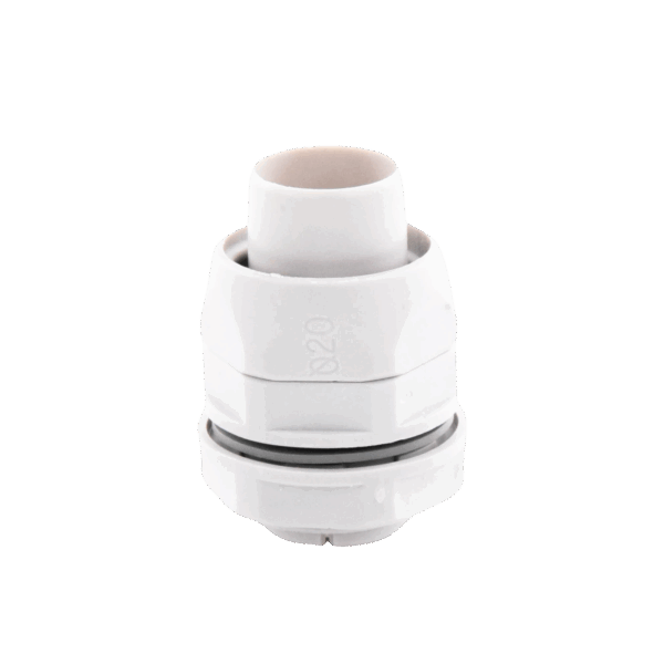 Conector (Racor) Tubería Flexible a Caja PVC 20 mm IP55
